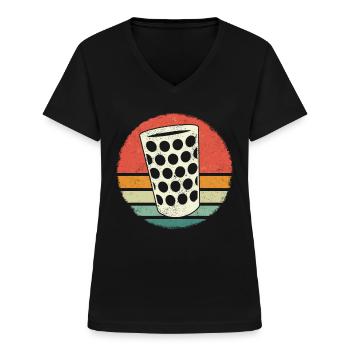 Pfalz Pfälzer Rheinland Pfalz - Frauen-T-Shirt mit V-Ausschnitt - Schwarz - Vorne - Lela (165cm)