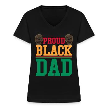 African Father Africa King Afro Pride - Women's V-neck T-shirt - black - Front - Lela (165cm)