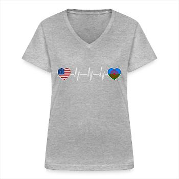 Roma - Women's V-neck T-shirt - sports grey - Front - Lela (165cm)