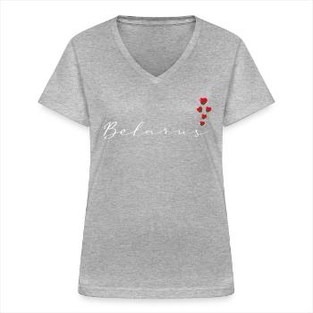 Belarus - Women's V-neck T-shirt - sports grey - Front - Lela (165cm)