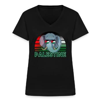 Palästina - Frauen-T-Shirt mit V-Ausschnitt - Schwarz - Vorne - Lela (165cm)