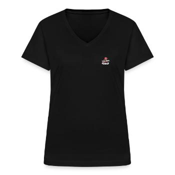 Ping-Pong-Coach Damen Herren Überraschung Match - Frauen-T-Shirt mit V-Ausschnitt - Schwarz - Vorne - Lela (165cm)