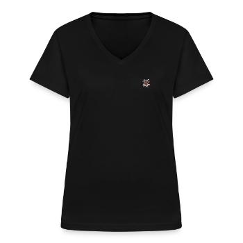 So sieht Trainerin aus Coach Danke Lustige - Frauen-T-Shirt mit V-Ausschnitt - Schwarz - Vorne - Lela (165cm)