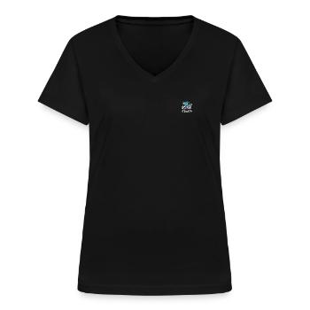 Schwimmcoach - Frauen-T-Shirt mit V-Ausschnitt - Schwarz - Vorne - Lela (165cm)