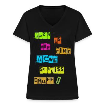 Do it like a seagull fuck it - Women's V-neck T-shirt - black - Front - Lela (165cm)