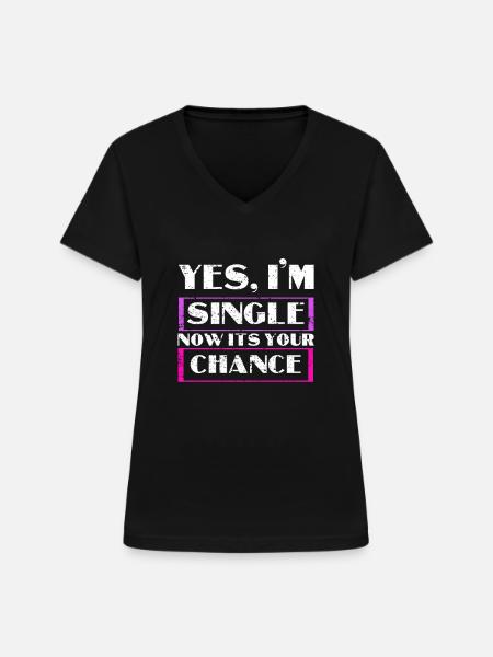 Single - Frauen-T-Shirt mit V-Ausschnitt - Schwarz