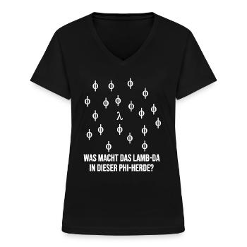 Physik Lehrer Physiker Lustig Wissenschaft - Frauen-T-Shirt mit V-Ausschnitt - Schwarz - Vorne - Lela (165cm)