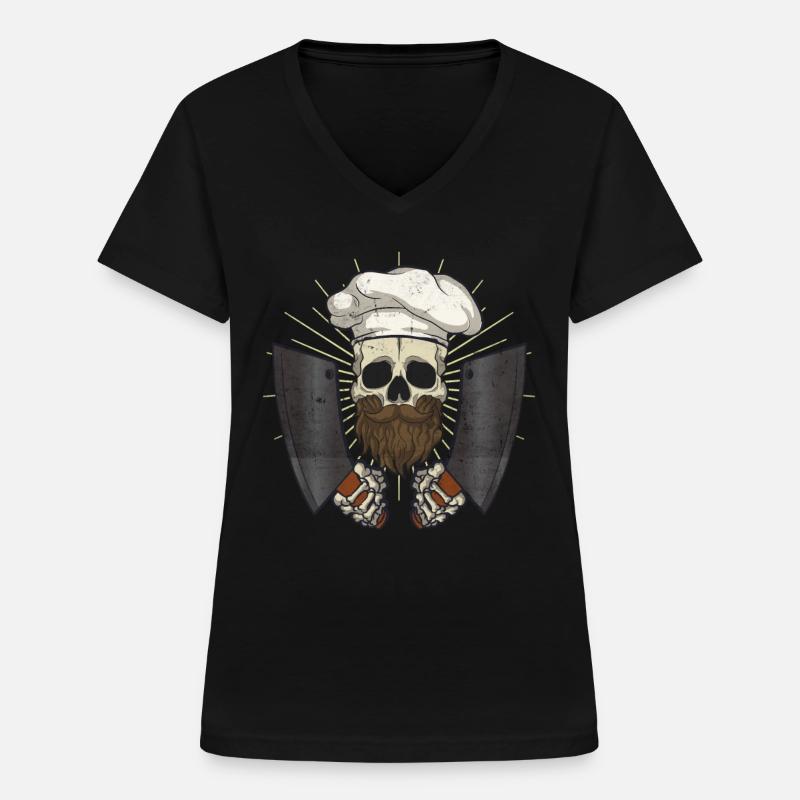 Chef hobby chef restaurant kitchen chef - Women's V-neck T-shirt - black