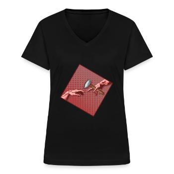 blacksmith forge anvil metal worker metal - Women's V-neck T-shirt - black - Front - Lela (165cm)