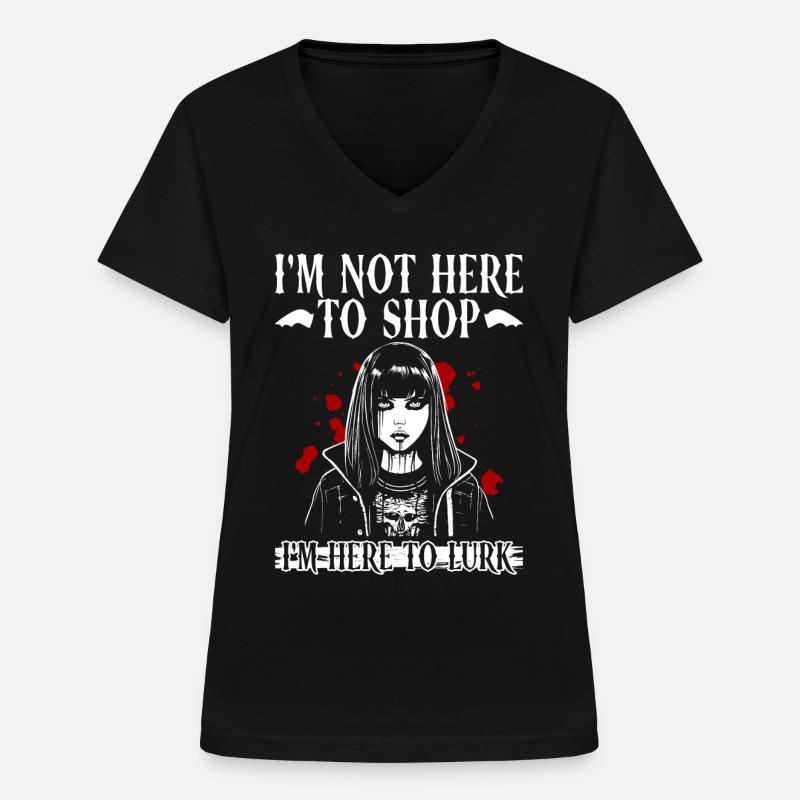 Mall Goth Gothic Grufti Saying Emo - Women's V-neck T-shirt - black