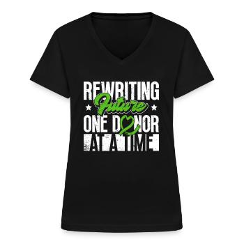 Organ Donor Organ Transplant Organ Donation - Women's V-neck T-shirt - black - Front - Lela (165cm)