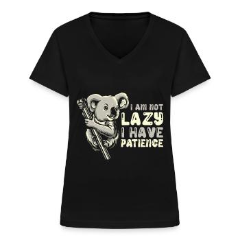 Koala Koalabär - Frauen-T-Shirt mit V-Ausschnitt - Schwarz - Vorne - Lela (165cm)