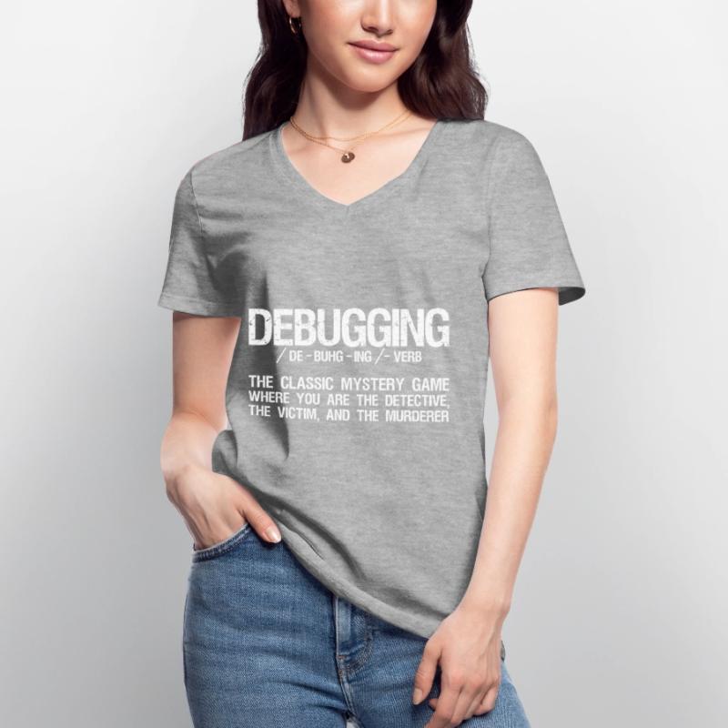 Computer Scientist Coding - Debugowanie programowania Koszulka damska z dekoltem w serek