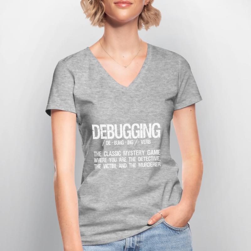 Computer Scientist Coding - Debugowanie programowania Koszulka damska z dekoltem w serek