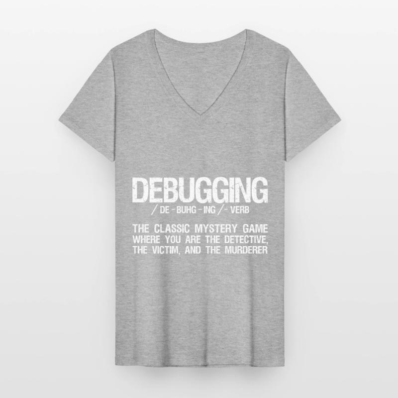 Computer Scientist Coding - Debugowanie programowania Koszulka damska z dekoltem w serek