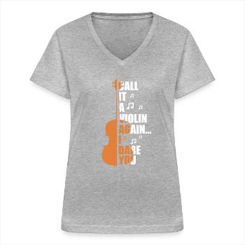 Viola - Frauen-T-Shirt mit V-Ausschnitt - Grau meliert - Vorne - Lela (165cm)