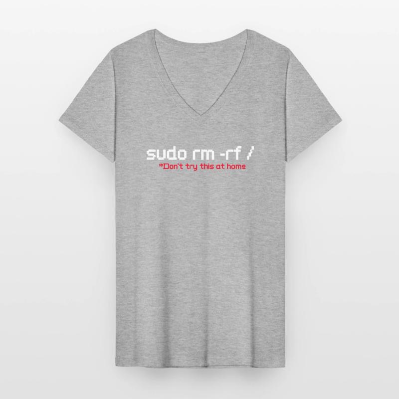 Programmeur code cadeau codeur informatique T-shirt col V Femme