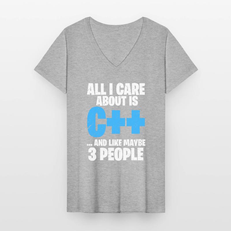 Programmierer C++ Code Coder Programmieren Frauen-T-Shirt mit V-Ausschnitt