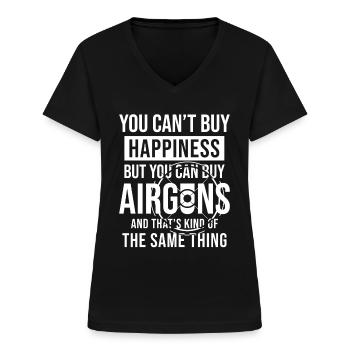 Lustpistole air rifle saying - Women's V-neck T-shirt - black - Front - Lela (165cm)