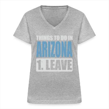 Arizona Memes - Women's V-neck T-shirt - sports grey - Front - Lela (165cm)