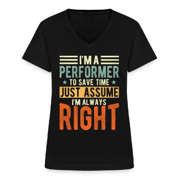 Artist - Women's V-neck T-shirt - black - Front - Lela (165cm)
