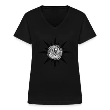Sonne Gothic - Frauen-T-Shirt mit V-Ausschnitt - Schwarz - Vorne - Lela (165cm)