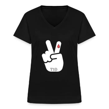 Diabetes TYPE 1 medicine gift idea - Women's V-neck T-shirt - black - Front - Lela (165cm)