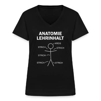 Anatomie Medizin Student Studium Arzt Arzthelfer - Frauen-T-Shirt mit V-Ausschnitt - Schwarz - Vorne - Lela (165cm)
