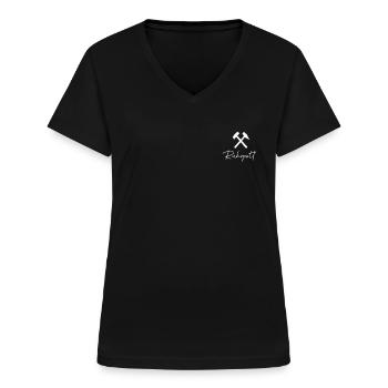 Ruhrpott - Frauen-T-Shirt mit V-Ausschnitt - Schwarz - Vorne - Lela (165cm)