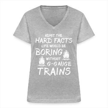 Garden Railway Gauge G Model Railway - Women's V-neck T-shirt - sports grey - Front - Lela (165cm)