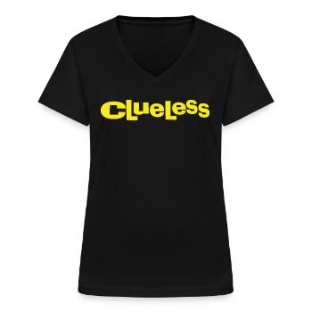 Clueless Klassisches Logo - Frauen-T-Shirt mit V-Ausschnitt - Schwarz - Vorne - Lela (165cm)
