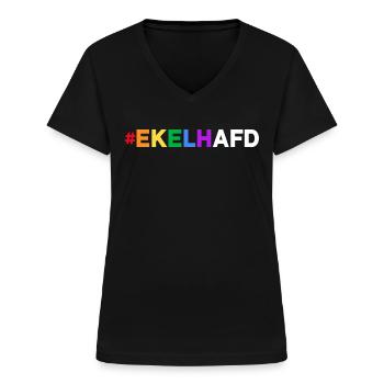 bunte Freiheit lgbt human rights political color - Frauen-T-Shirt mit V-Ausschnitt - Schwarz - Vorne - Lela (165cm)