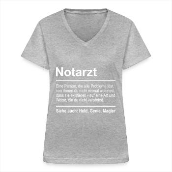 Emergency physician - Women's V-neck T-shirt - sports grey - Front - Lela (165cm)
