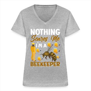 Beekeeper - Women's V-neck T-shirt - sports grey - Front - Lela (165cm)