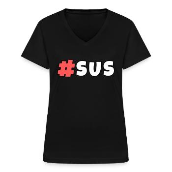 #sus Humor - Women's V-neck T-shirt - black - Front - Lela (165cm)
