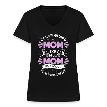 Color Guard Mama Tanz Colorguard - Frauen-T-Shirt mit V-Ausschnitt - Schwarz - Vorne - Lela (165cm)