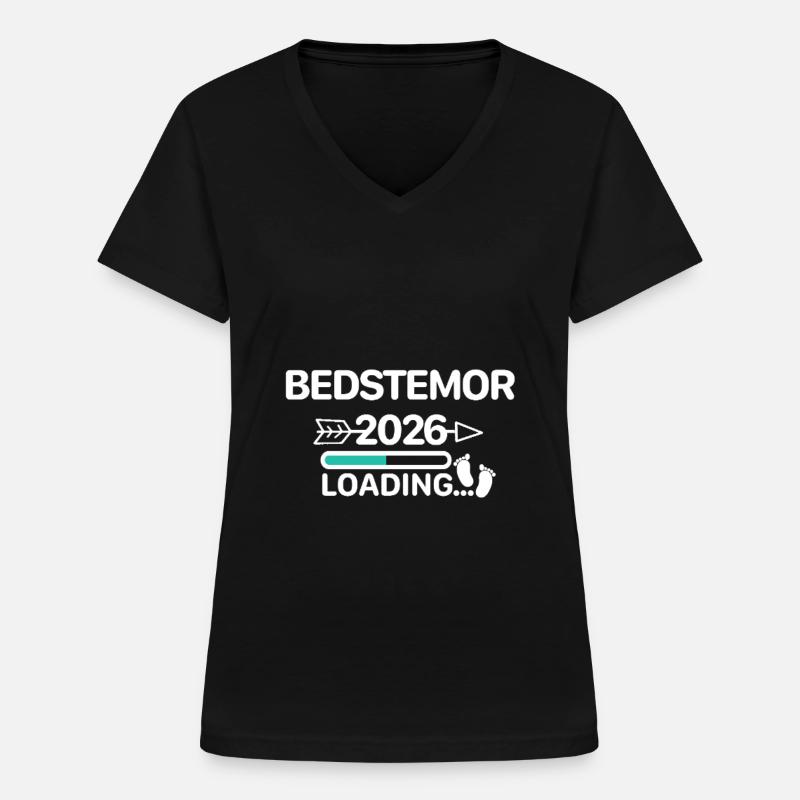 Bedstemor 2026 dänisch - Frauen-T-Shirt mit V-Ausschnitt - Schwarz
