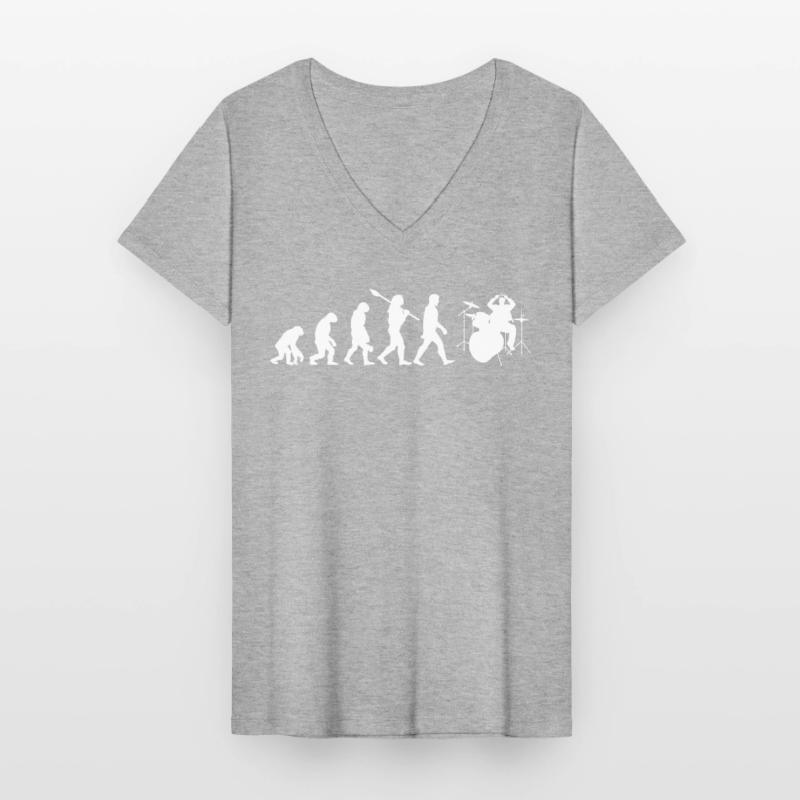 Drum evolution Women's V-neck T-shirt