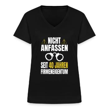 40 Jähriges Dienstjubiläum Firmenjubiläum - Frauen-T-Shirt mit V-Ausschnitt - Schwarz - Vorne - Lela (165cm)