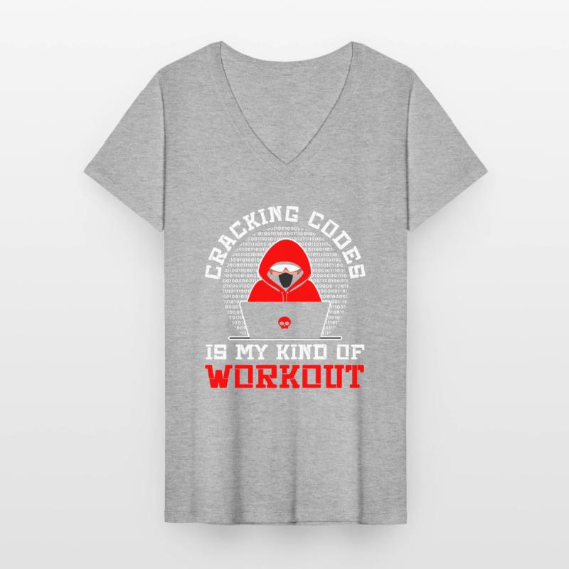 Cybersecurity Professional Hacker Cracking Codes Frauen-T-Shirt mit V-Ausschnitt