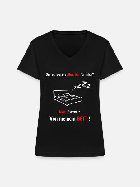 Der schwerste Abschied - Frauen-T-Shirt mit V-Ausschnitt - Schwarz