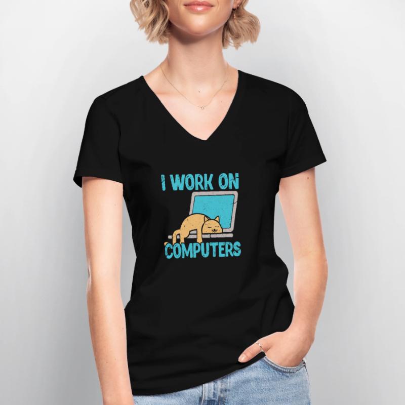 Programmierer Frauen-T-Shirt mit V-Ausschnitt