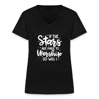 Christian - Women's V-neck T-shirt - black - Front - Lela (165cm)