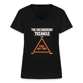 Ingenieur - Frauen-T-Shirt mit V-Ausschnitt - Schwarz - Vorne - Lela (165cm)