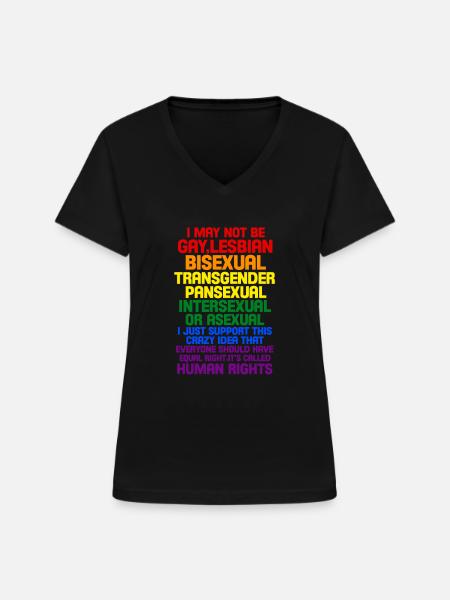 Menschenrechte - Frauen-T-Shirt mit V-Ausschnitt - Schwarz