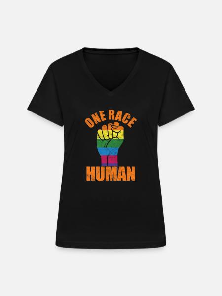 Menschenrechte Antirassismus Toleranz Geschenk - Frauen-T-Shirt mit V-Ausschnitt - Schwarz