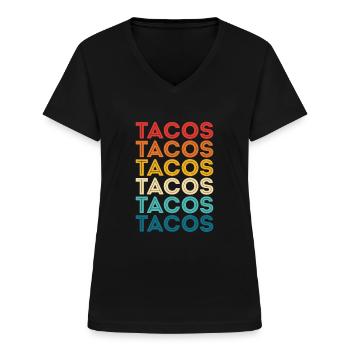 Taco - Women's V-neck T-shirt - black - Front - Lela (165cm)