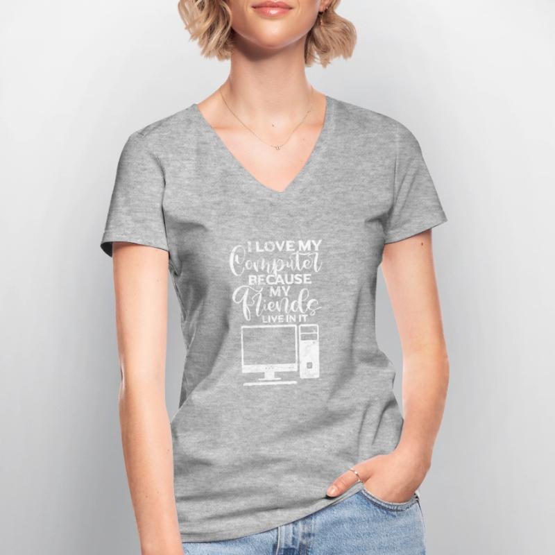 Computer Nerd PC Programmer Computer Science Gift Women's V-neck T-shirt