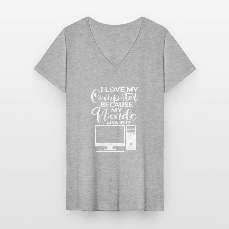 Computer Nerd PC Programmer Computer Science Gift Women's V-neck T-shirt