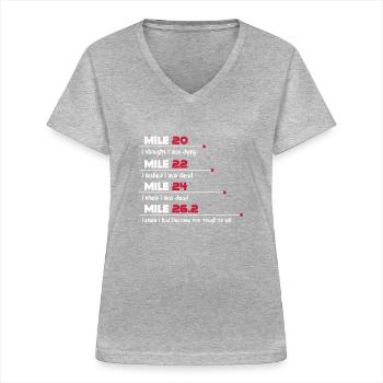 Laufen - Frauen-T-Shirt mit V-Ausschnitt - Grau meliert - Vorne - Lela (165cm)